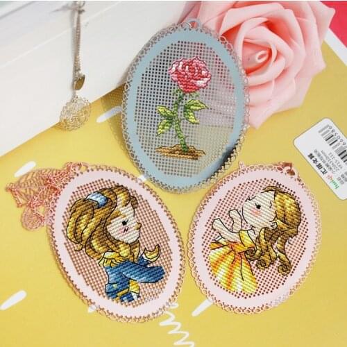 FRANCE dmc threads Girls DIY Craft Stich Cross Stitch Bookmark Metal Silver Golden Needlework Embroidery Crafts