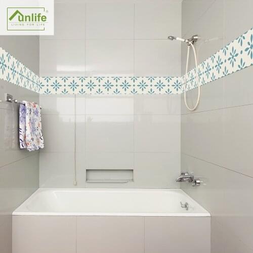 Funlife® Blue Frost Bedroom Decoration DIY Wall Borders Removable Tile Stickers Waterproof Oil-Proof Self-Adhesive Wall Stickers