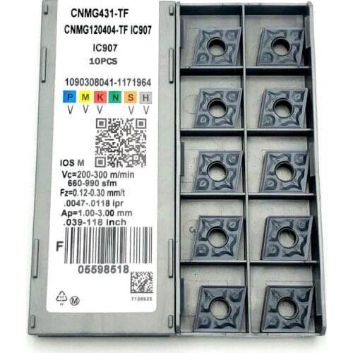 10PCS Turning tool CNMG120404 CNMG120408 TF IC907/IC908 carbide insert CNC lathe tool machine tool parts metal turning tools