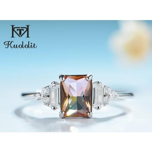 Kuololit Diaspore Sultanite Gemstone Rings for Women Real 925 Sterling Silver Emerald Ruby Topaz Wedding Engagement Fine Jewelry