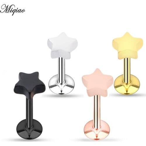 Miqiao 1pc Stainless Steel Labret Ring Tragus Ear Rings Stud Sexy Lip Rings Cartilage Piercings Jewelry Piercings