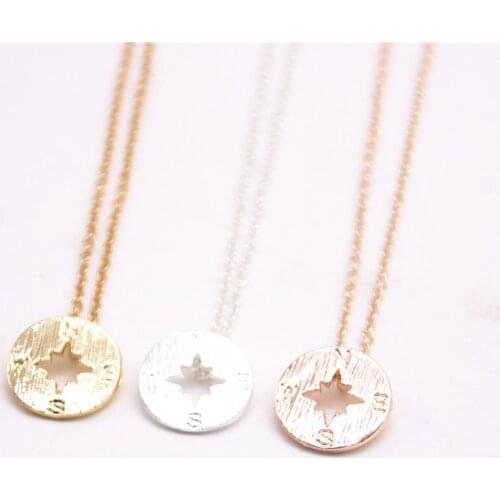 Fashion simple compass necklaces Color necklaces for women
