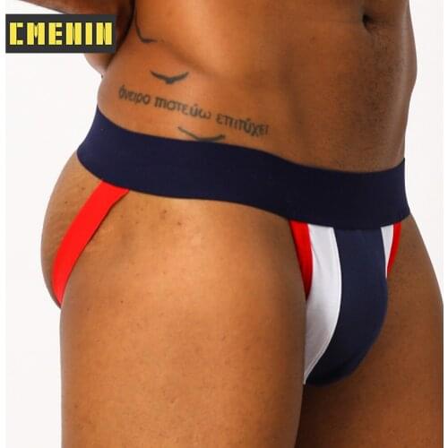 CMENIN LOGO Polyester Sexy Men Underwear Thongs Mens Jockstrap Fashion Thongs and G Strings CMENIN Comfort Letter Innerwear BP14