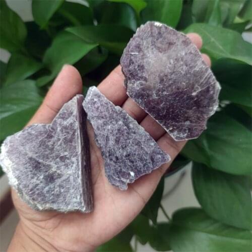 Natural Lepidolite Crystal Slice Rough Ziyun Mother Rock Stones Luminous Specimen Purple Mica For Decoration