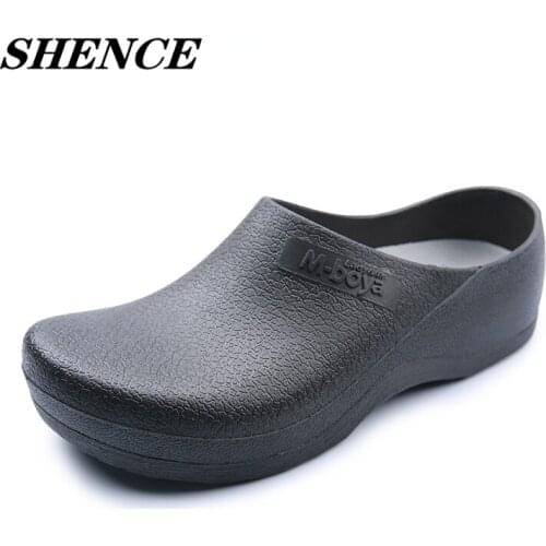 Hotel Kitchen Clogs Non-slip Chef Shoes Casual Flat Work Shoes Breathable Resistant Kitchen Cook Working Shoes Size Plus 37-46