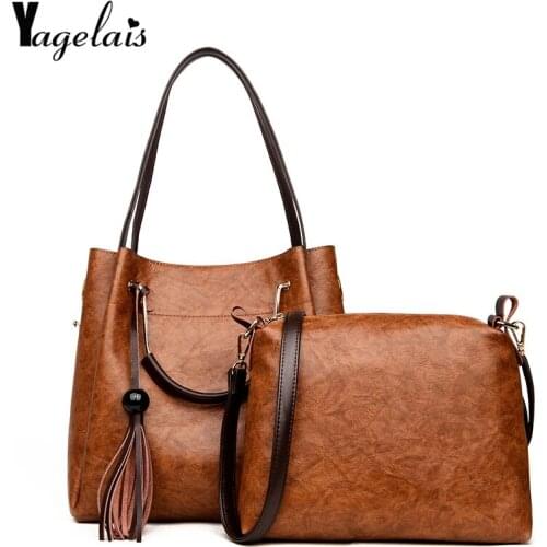 2019 New Women Handbags Luxury Solid Color Ladies Composite Bag Fashion Clutch Bags For Women Shoulder Bags Purse Big Totes