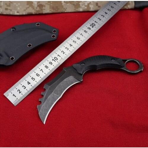 HS Tools Karambit Claw A2 steel G10 handle camping survival knives Xmas gift knife Fixed Blade Knife