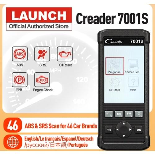 Official Launch Creader 7001S OBD2 Scanner Car Diagnostic Tool ABS SRS Scanner Automotivo Diagnostics Scan Airbag Autoscanner