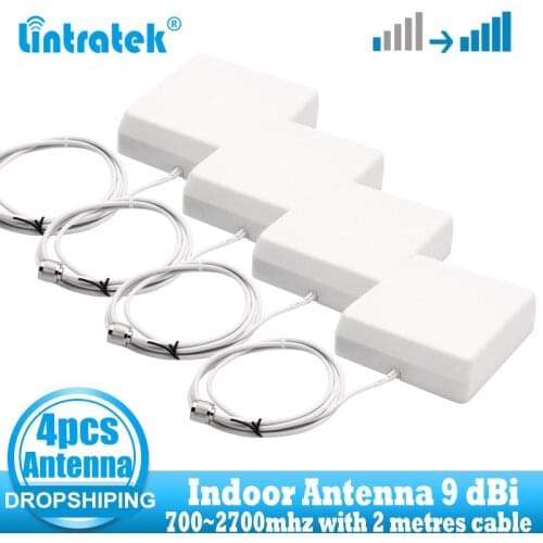 Wholesale 4 PCS Indoor Antennas 9dbi 700-2700Mhz 2G 3G 4G Indoor Panel Antenna GSM CDMA WCDMA LTE UMTS Repeater Antenna 4G LTE