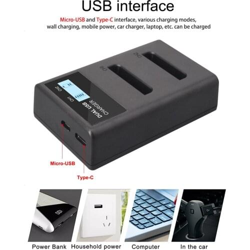 PALO 3.7V 1800mAh Li-ion Digital Camera Battery + LCD USB Dual Charger for Li-40B Li40B Li 40B Li-42B EN-EL10 EN EL10 ENEL10