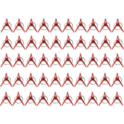 Clip Weatherproof Flower Vegetable 50PCS Red Flated Plastic Garden Rust-proof Reusable Grafting Clamps