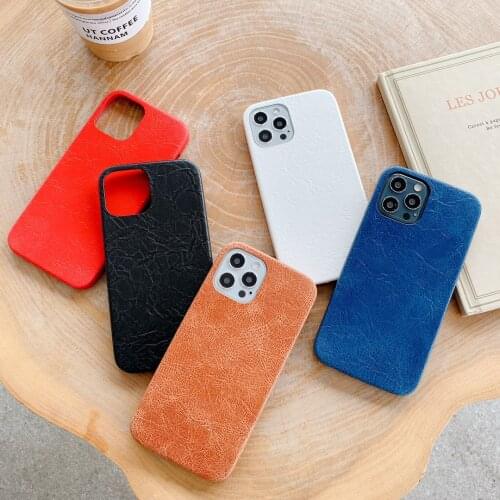 Luxury Vintage Candy Color Pu Leather Silicone Soft Phone Case For Iphone 12 11 Pro MAX Mini X XR XS SE 2020 7 8 Plus Cover Capa