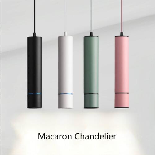 Modern Macaron Pendant Light Led Long and Thin Strip Tube Light of Reception Desk Home Decor Bedroom Light Kitchen Hanging Lamps