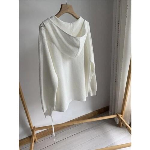 Sweater womens spring and autumn thin Korean version new autumn / winter hooded white top album para clothing sweatshirt