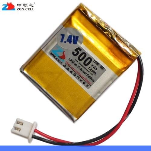 In 500mAh 7.4V 482833503035 polymer lithium battery group monitoring instrument miniature toys Rechargeable Li-ion Cell