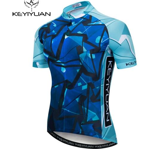 Keyiyuan Glass Shards Road Bike Jersey PRO Team Men Cycling Short Sleeve Bike Shirts MTB Cycling Clothing Ropa Maillot Ciclismo