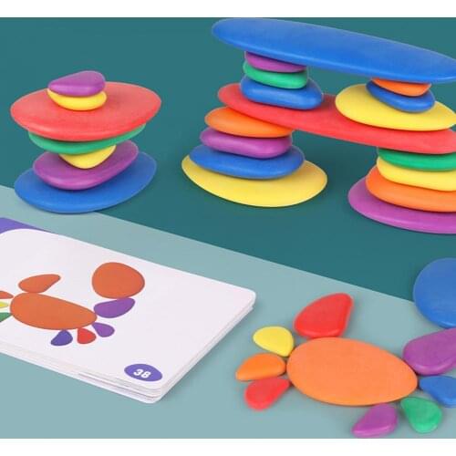 Bright Solid Color Building Block Stacking High Board Game Kids Educational Toy