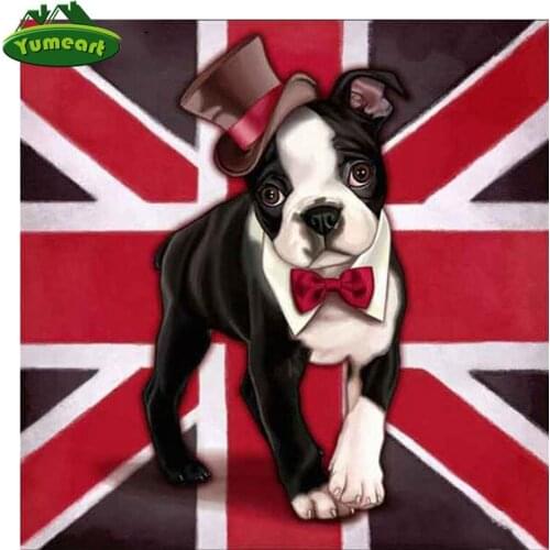 YUMEART 5D DIY Diamond Painting Animal Dog Embroidery Cross Stitch Mosaic Adornment European Style Living Room Wall Picture