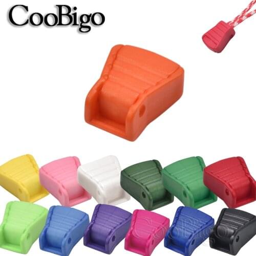 20pcs Plastic Colorful Zipper Pull Cord Ends Buckle Clip For Backpack Pull Paracord and Tether Tip Cord Lanyard Accessories