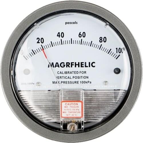 0-100PA Micro Differential Pressure Gauge High Precision 1/8 "NPT Round Type Pointer Instrument Micromanometer TE2000