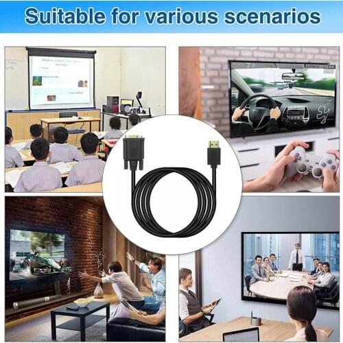 0.5M HDMI-compatible Cable To VGA Adapter Digital 4K HDTV With Audio Converter Adapter HDMI-compatible To VGA Connector Cable