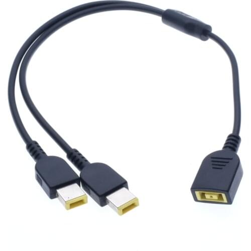 1 Female to 2 Male DC Power jack Adapter Cable Connector for ThinkPad X1 Carbon Laptop Power Adapter Charger