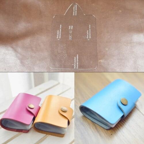 1Set DIY Acrylic Template Leather Bussiness Card Storage Bag Making Stencil Sewing Drawing Mould Design Tool Supplies