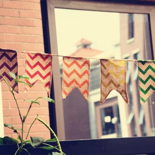 1pcs 3.7M Length 21 Flags Colorful Linen Stripe Banne Wedding Party Decorations Creative Birthday Festival Decoration Pennant