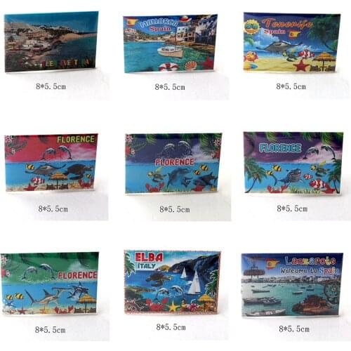 1PC 8*5.5cm Florence Spain Italy Tin Paper Refrigerator Magnet Kids gift Souvenir Home Decoration Paper Fridge Magnet
