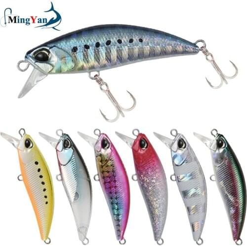 1pcs Mini Sinking Minnow Wobblers Fishing Lures 48mm 4.3g Trout Artificial Plastic Hard Bait Jerkbait Crankbait Fishing Tackle