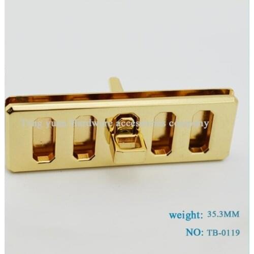 10 PCS/lot) metal plating processing leather handbags fine stair shape twist lock decorative accessories