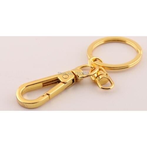 10PCS/lot Gold Color Swivel Snap hook with Key ring Key Chain Diy Handmade Accessories