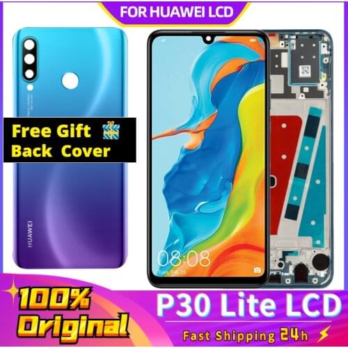 100% Original 6.15" LCD With Frame For HUAWEI P30 Lite LCD Display Screen For HUAWEI P30 Lite Screen Nova 4e MAR-LX1 LX2 AL01