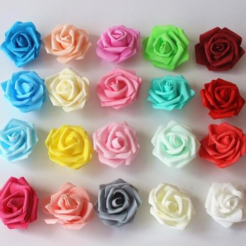 100Pcs 7cm Foam Rose Artificial Flower Bouquet Wedding Party Bouquet DIY Decor