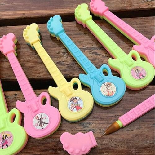 12pc Mixed Color Kawaii Gita Gelpen Creative Musical Stationery Office School Gel Pen Music Design Students Gift Cartoon Ink Pen