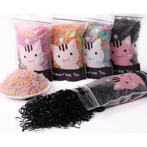 125-1000PCS Cute Girls Colourful Ring Disposable Elastic Hair Bands Ponytail Holder Rubber Band Scrunchies Kids Hair Accessories