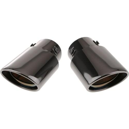 2X Stainless Steel Silencer Muffler Pipe Exhaust Clamp Anti-corrosive Black