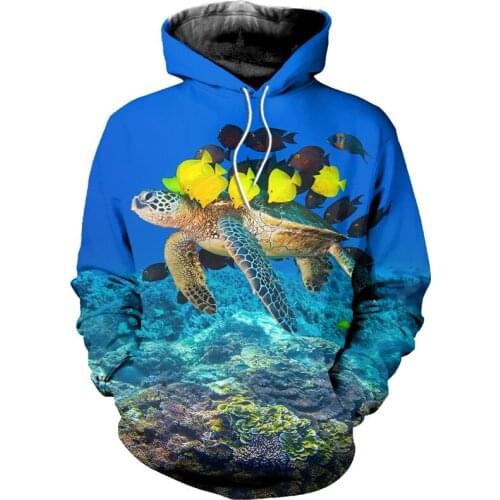 3D printing turtle row zipper shirt casual Street Hoodie fashion Sweatshirt---bbb