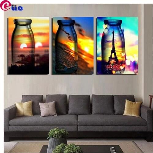 5D DIY Diamond Painting Sunset Scenery In A Bottle Diamond Embroidery Mosaic Cross Stitch Landscape Wall Art Home Decoration
