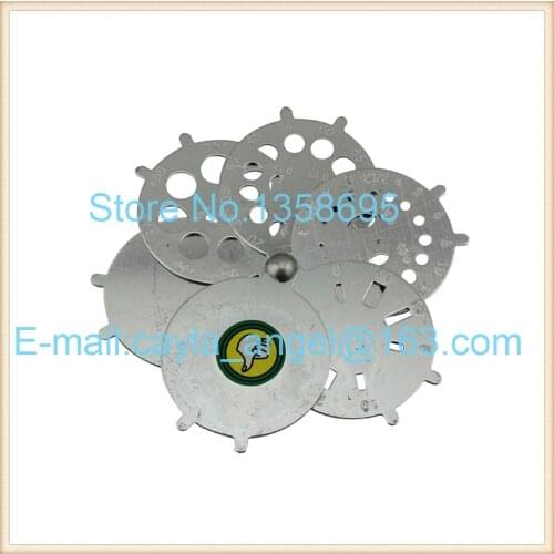 Free Shipping 6pcs Round Gemstone Jewelry Diamond Caliper Tool For Measuring Circle/Ellipse/Rectangular Size