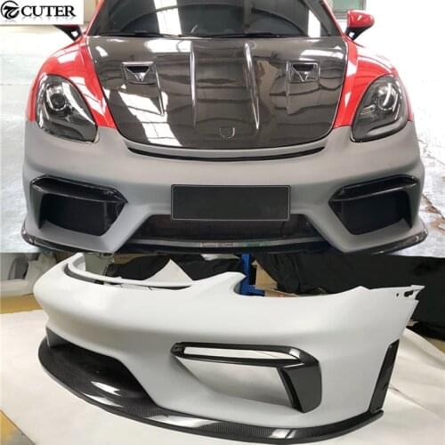 718 GT4 style Carbon fiber FRP front bumper Car body kit for Porsche Boxster Cayman 718 change GT4 style