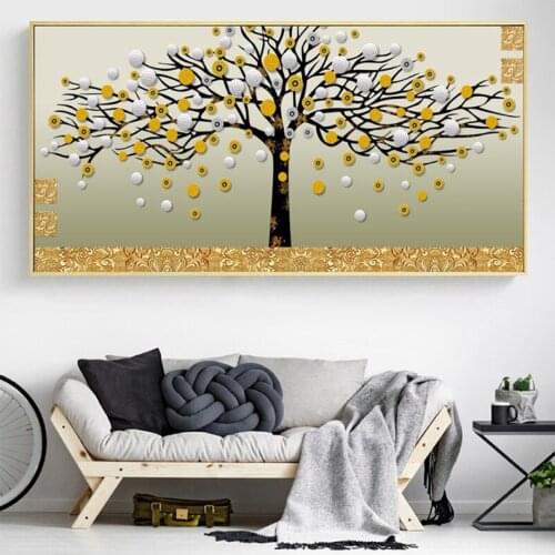 Abstract Golden Money Tree 5d Diy Diamond Painting diamond Embroidery full drill Mosaic painting by number home decorationZP-520