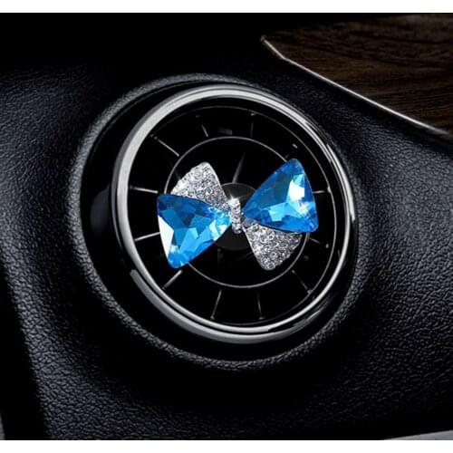 Perfume Clip Bowknot Shape Good Smell Faux Crystal Mini Vehicle Air Outlet Perfume for Car ароматизатор для авто Air Freshener