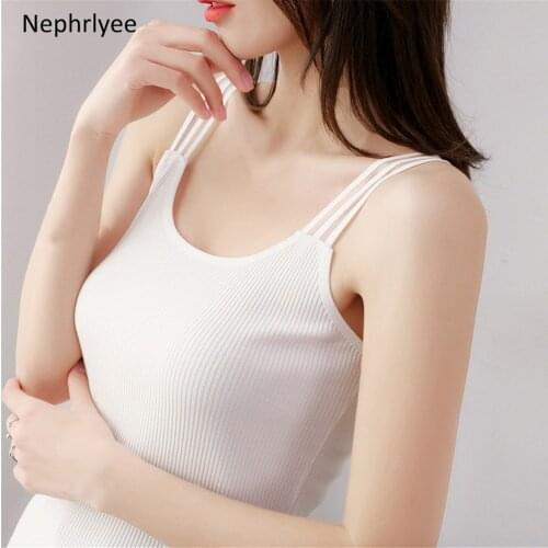 Basic Fitness Spaghetti Strap Tank-Tops Elastic Black White Camisole Sexy U-Neck Backless Summer Women Undershirt S00165