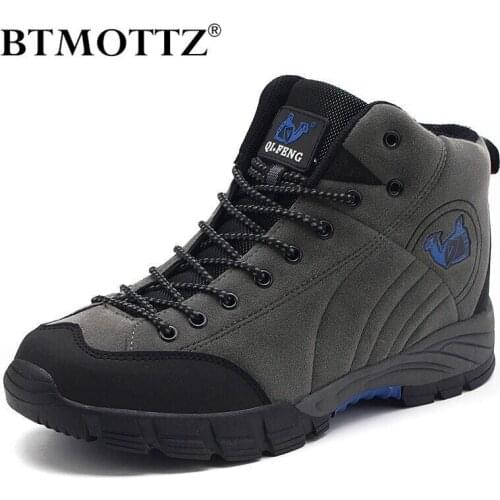 Winter Outdoor Ankle Boots Men Waterproof Platform Boots For Couple Mens Safety Work Boots Males Hiking Boots Bota Masculina