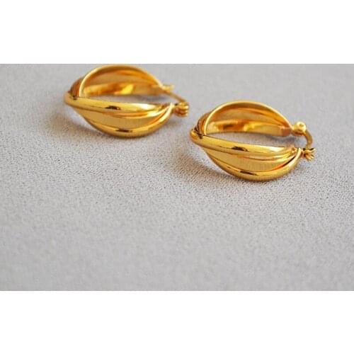 Korean Design 3 Layers Round Earrings for Women Hoop Earrings Popular Brand Party Jewelry Brincos