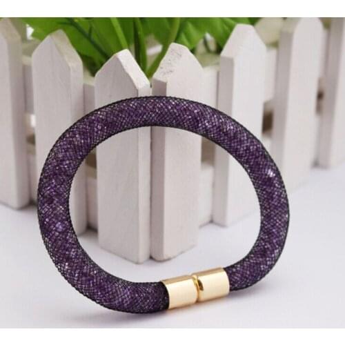 Mesh Network Tube Crystal Single-layer Buckle Bracelet 1 pc Fashion Popular Hot Bracelet for Men Women jewelry gift