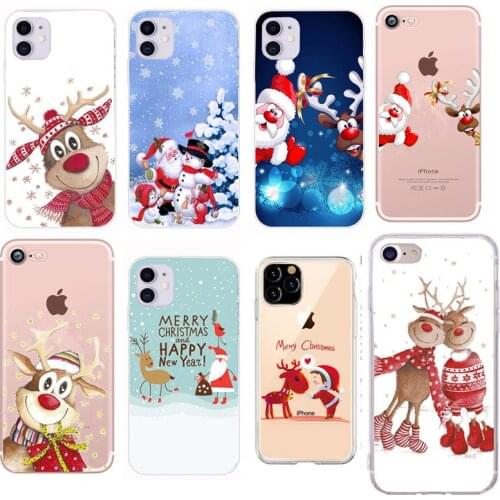 Christmas Deer TPU Case For Huawei P20 P30 P40 Mate 10 20 Lite Santa Claus Silicone Cartoon Cases For Huawei P30 Lite Soft Shell