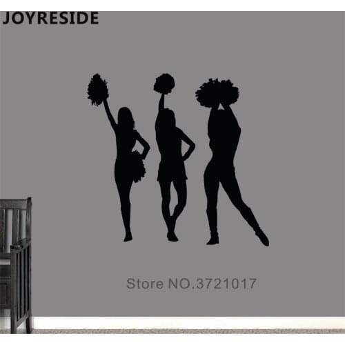 Cheerleaders Dancing Girls Wall Decals Home House Decal Sport Dance Decal Modern Style Wall Sticker Vinyl Design Stickers M189