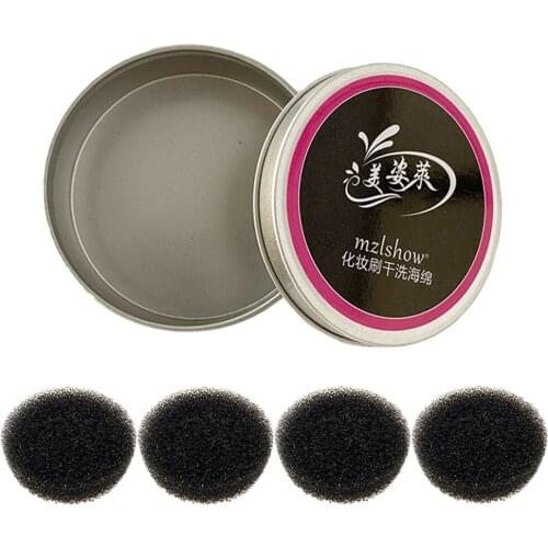 Color From Makeup Brush Cleaner Sponge Remover Aluminum Make up Brushes Cleaning Mat Box Powder Brush Washing Scrubber Clean Kit